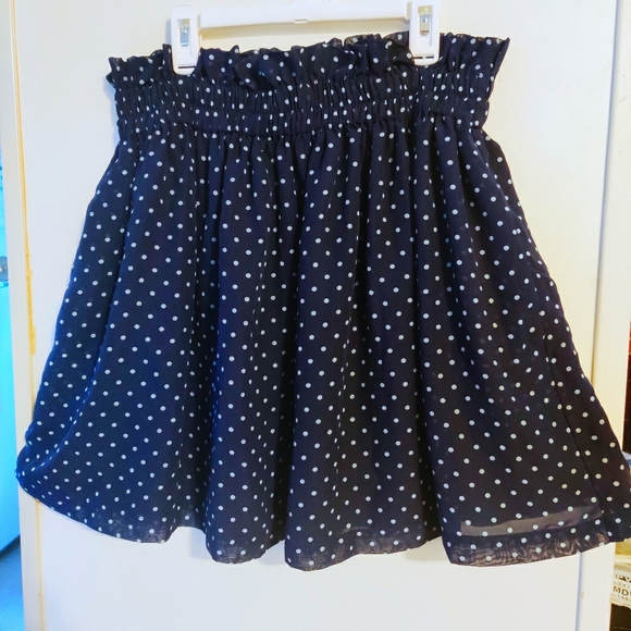 Maison Jules Dresses & Skirts - MAISON JULES Cottagecore Navy Polka Dot Skirt